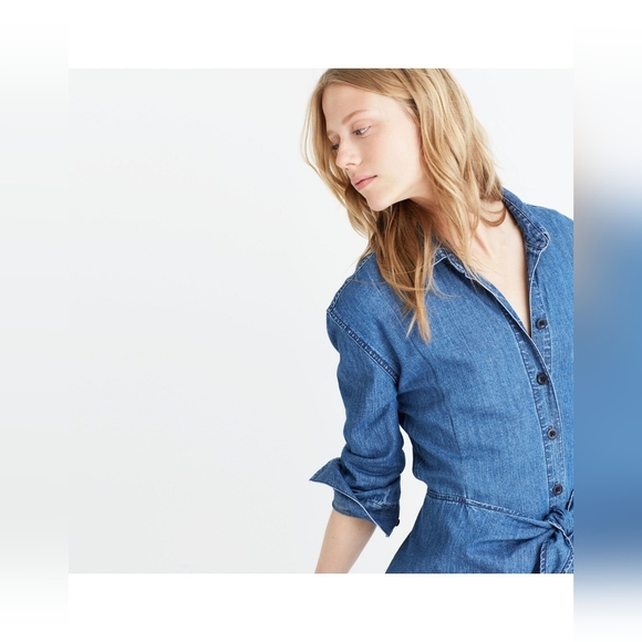 Madewell Blue Denim Shirt Dress Size XS - Picture 6 of 8